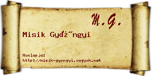 Misik Gyöngyi névjegykártya